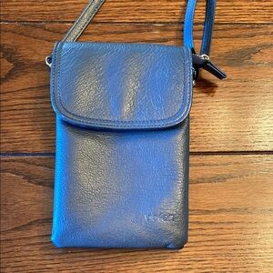 Navy Leather Crossbody Bag Cellphone Befen